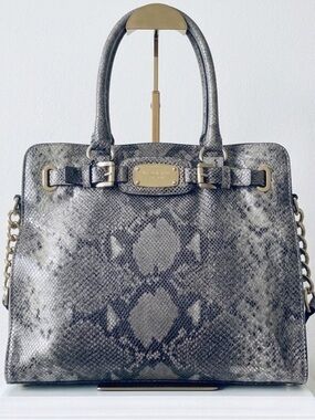 MICHAEL KORS  SNAKES SKINS REPTILE LEATHER SHOULDER BIG TOTE BAG